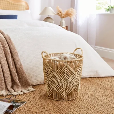 Dunelm Coastal Woven Diamond Storage Basket