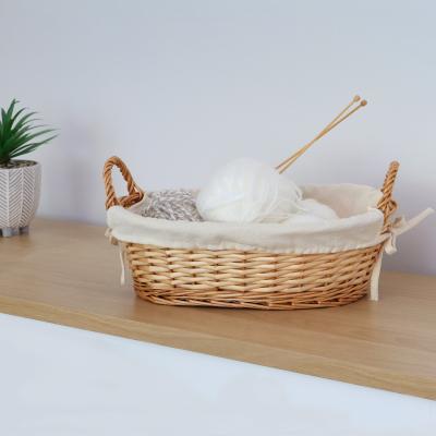 Dunelm JVL Acacia Willow Oval Storage Basket Natural