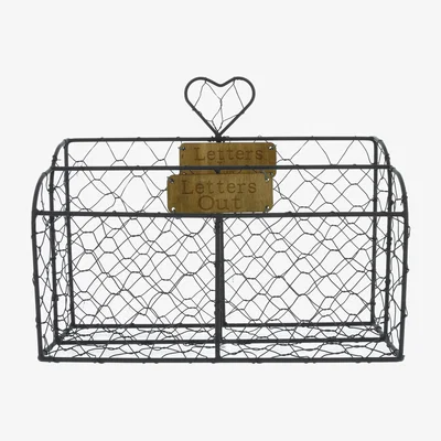 Dunelm Brown Wire Letter Rack Brown