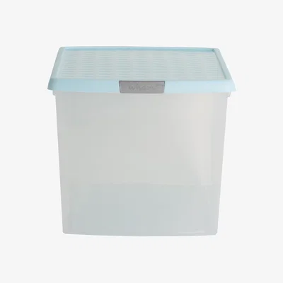 Dunelm Wham Plastic 62L Clip Top Storage Box Duck Egg (Blue)