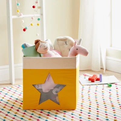 Dunelm Star Mesh Ochre Foldable Box Ochre