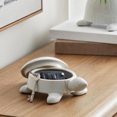 Dunelm Coastal Turtle Trinket Box White