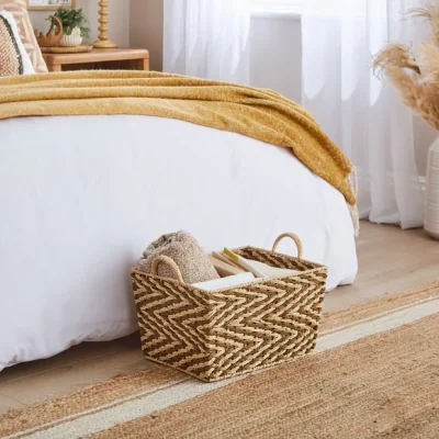 Dunelm Zig Zag Woven Rectangle Storage Basket
