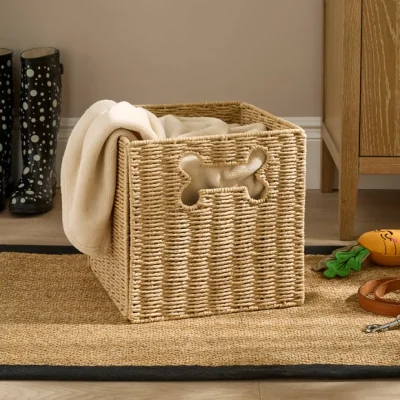 Dunelm Rope Collapsible Bone Pet Storage Basket