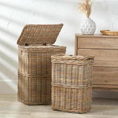 Dunelm Set of 2 Kubu Rectangular Laundry Baskets
