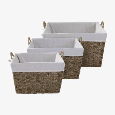 Dunelm Set of 3 Seagrass Tapered Baskets Brown