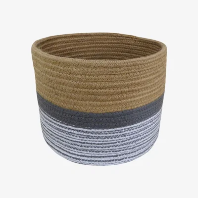 Dunelm Small Monochrome Rope Basket Natural