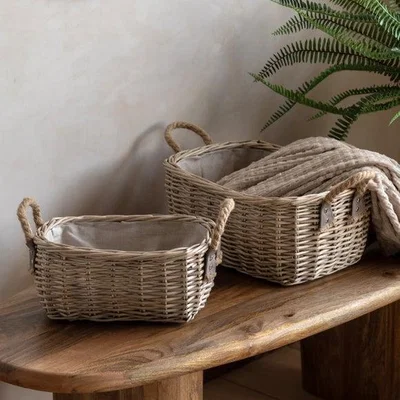 Dunelm Cedar & Sage Set of 2 Eden Oval Baskets