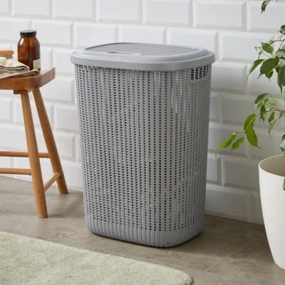 Dunelm Knitted Laundry Basket with Lid