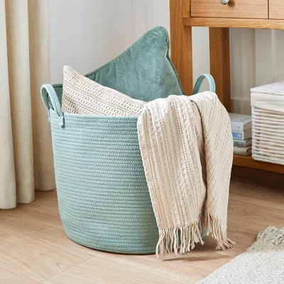 Dunelm Large Fabric Storage Basket Sage