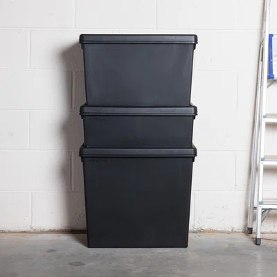 Dunelm Wham Bam 3 Piece Black Multisize Heavy Duty Box & Lid
