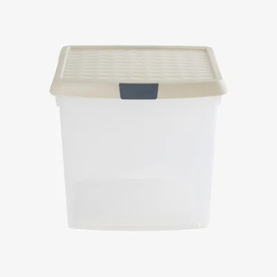 Dunelm Wham Clip 8.02 Pack of 4 22l Storage Boxes With Lids Stone