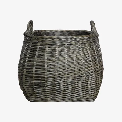 Dunelm Grey Willow Belly Basket Grey