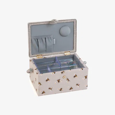 Dunelm Hobby Gift Bee Medium Embroidered Sewing Basket