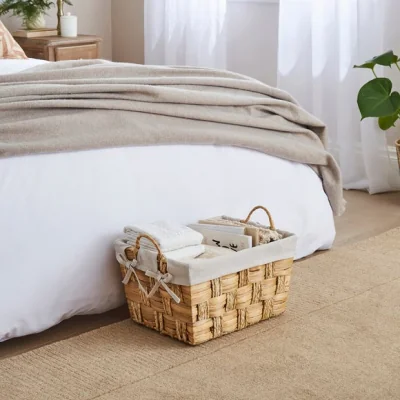 Dunelm Water Hyacinth Braided Rectangle Storage Basket