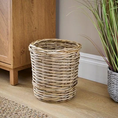 Dunelm Churchgate Small Round Rattan Bin