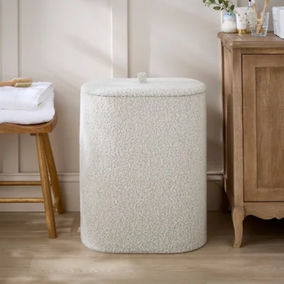 Dunelm Boucle Double Compartment Laundry Basket