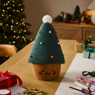 Dunelm Christmas Tree Cotton Rope Basket