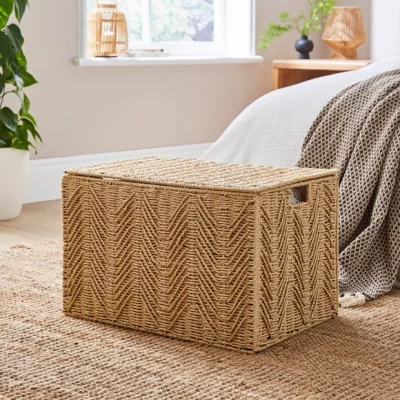 Dunelm Global Herringbone Storage Trunk