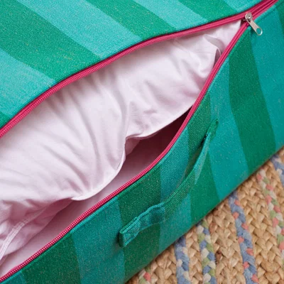Dunelm Elements Sutton Woven Stripe Underbed Storage Bag Green