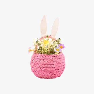 Dunelm Eggstraordinary Gift Co. Faux Flower Easter Bunny Basket Decoration