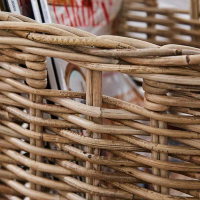 Dunelm Churchgate Rattan Square Storage Basket Grey