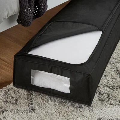 Dunelm Fabric Underbed Storage Bag Black