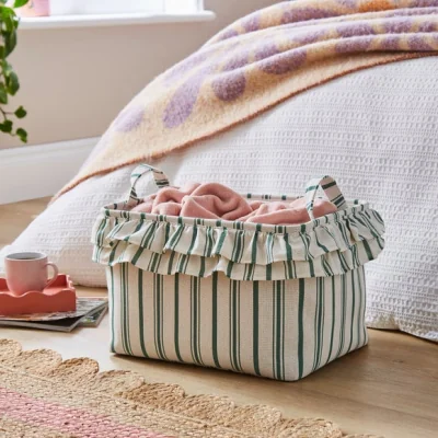 Dunelm Frill Striped Storage Basket