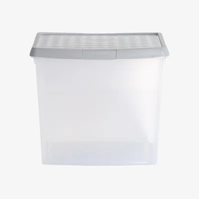 Dunelm Wham Plastic 37L Clip Top Storage Box Stone (Grey)