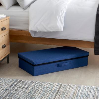 Dunelm Underbed Navy Storage Faux Linen Navy