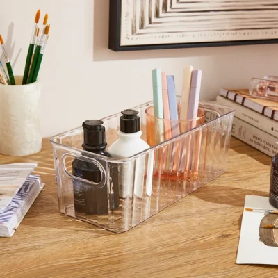 Dunelm Ribbed Rectangle Plastic Storage Basket
