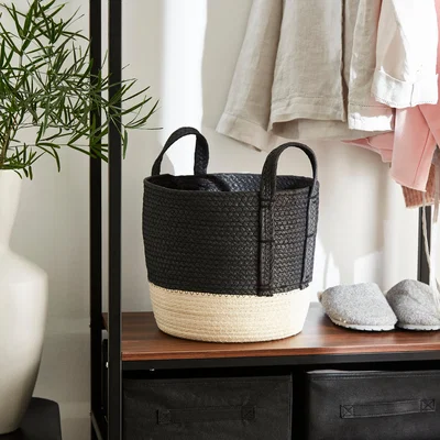 Dunelm Block Colour Small Storage Basket Black
