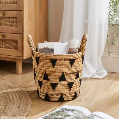 Dunelm Geometric Banana Bark Storage Basket