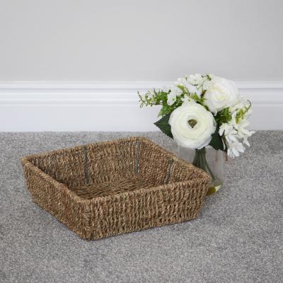 Dunelm JVL Seagrass Square Storage Tray Natural