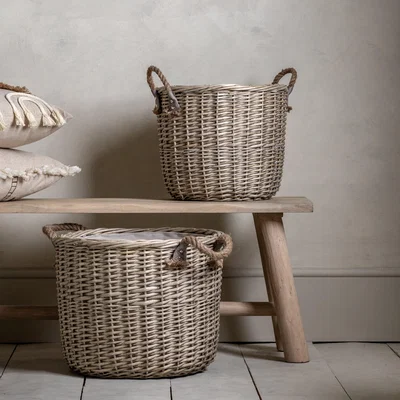 Dunelm Set of 2 Dara Round Storage Baskets