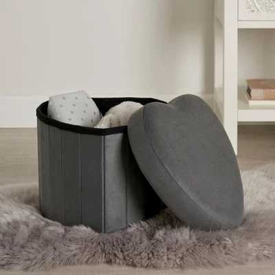 Dunelm Heart Foldable Storage Grey