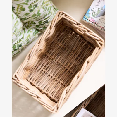 Dibor Small Grey Rattan Storage Basket
