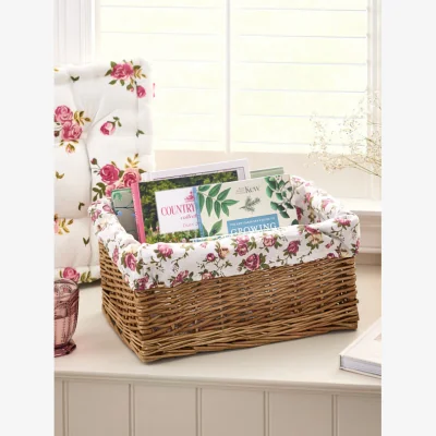 Dibor Wicker Basket with Rose Lining