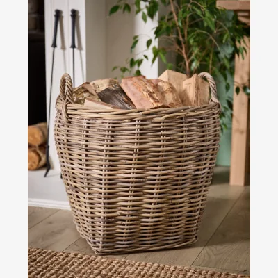Dibor Amphora Lined Rattan Log Basket