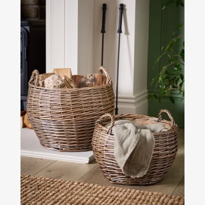 Dibor Set of 2 Delphi Wicker Log Baskets