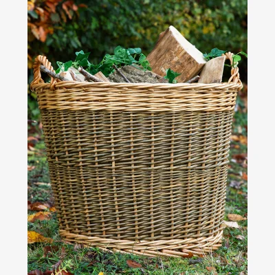 Dibor Wicker Log Basket With Lining