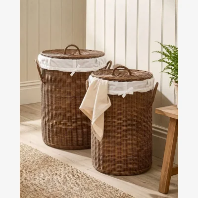 Dibor Aden Rattan Laundry Basket