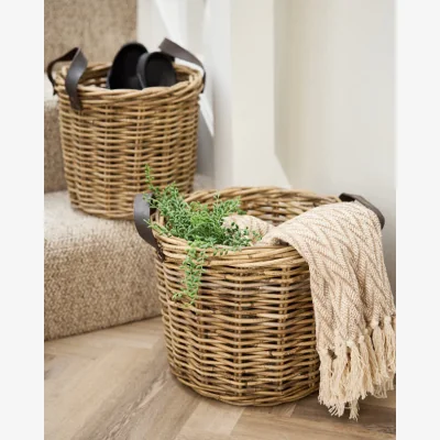 Dibor Yola Storage Basket with Leather Handles