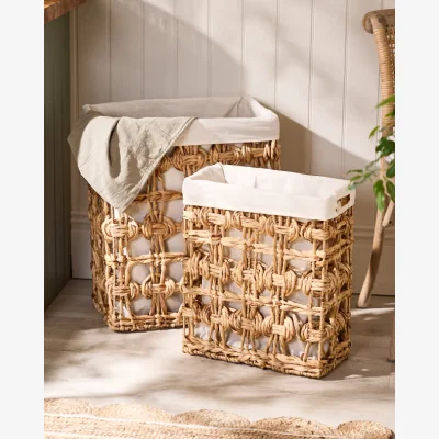 Dibor Lakelyn Water Hyacinth Lined Basket