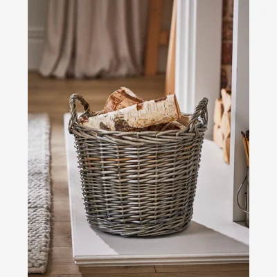 Dibor Medium Lined Wicker Log Basket