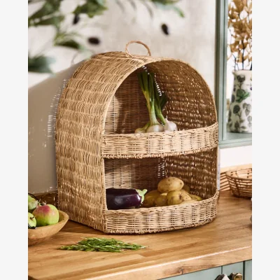 Dibor Round 2 Tier Storage Basket Rack