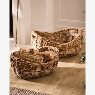 Dibor Wicker Boat Kindling Basket
