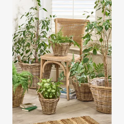 Dibor Lira Round Lined Baskets with Handles