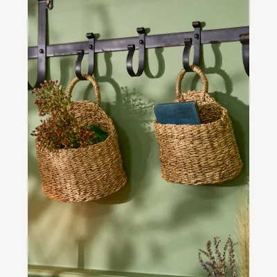 Dibor Set of 2 Woven Hanging Baskets