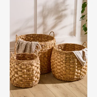 Dibor Lakelyn Water Hyacinth Round Basket